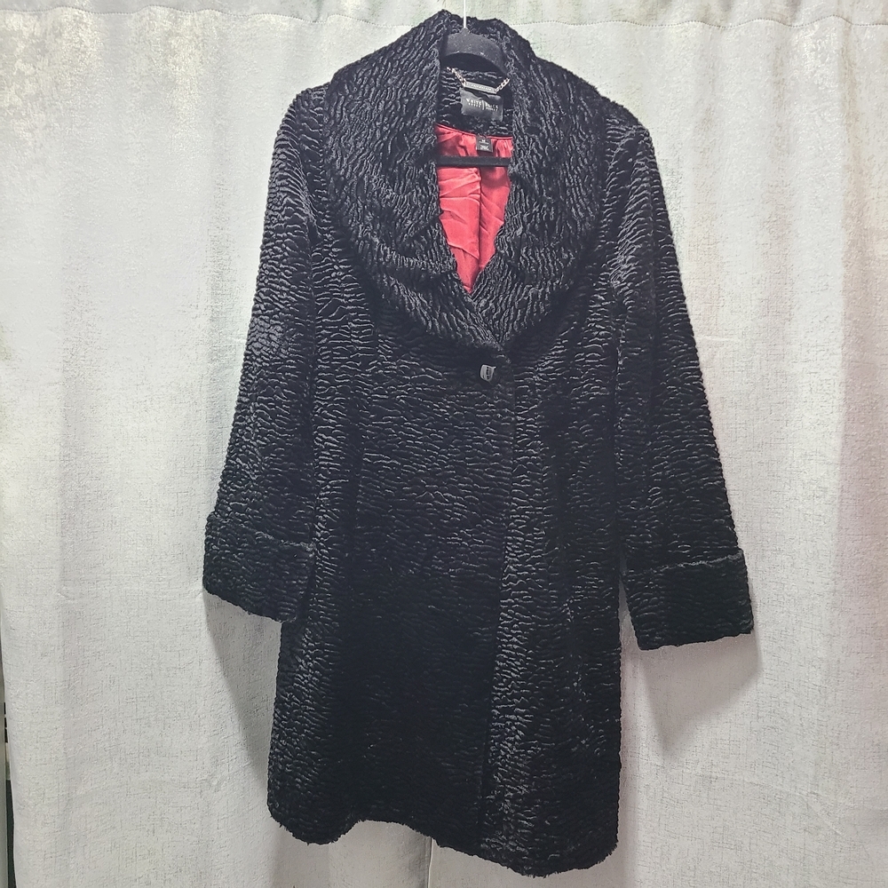 WHBM Black Faux Fur Women's Coat M